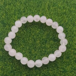 Elegant Pink Quartz Precious Stone Beaded Bracelet B3414